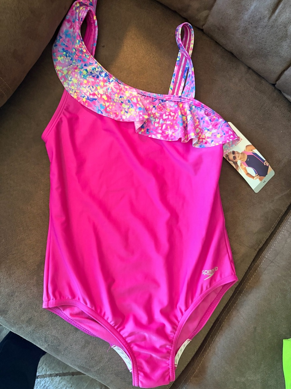 NWT Speedo Girls Size 14 Pink One-Piece Swimsuit
